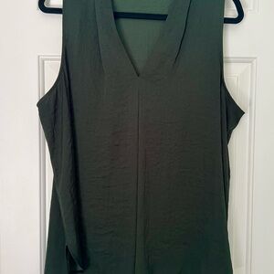 Vince Camuto Dark Green Sleeveless Blouse